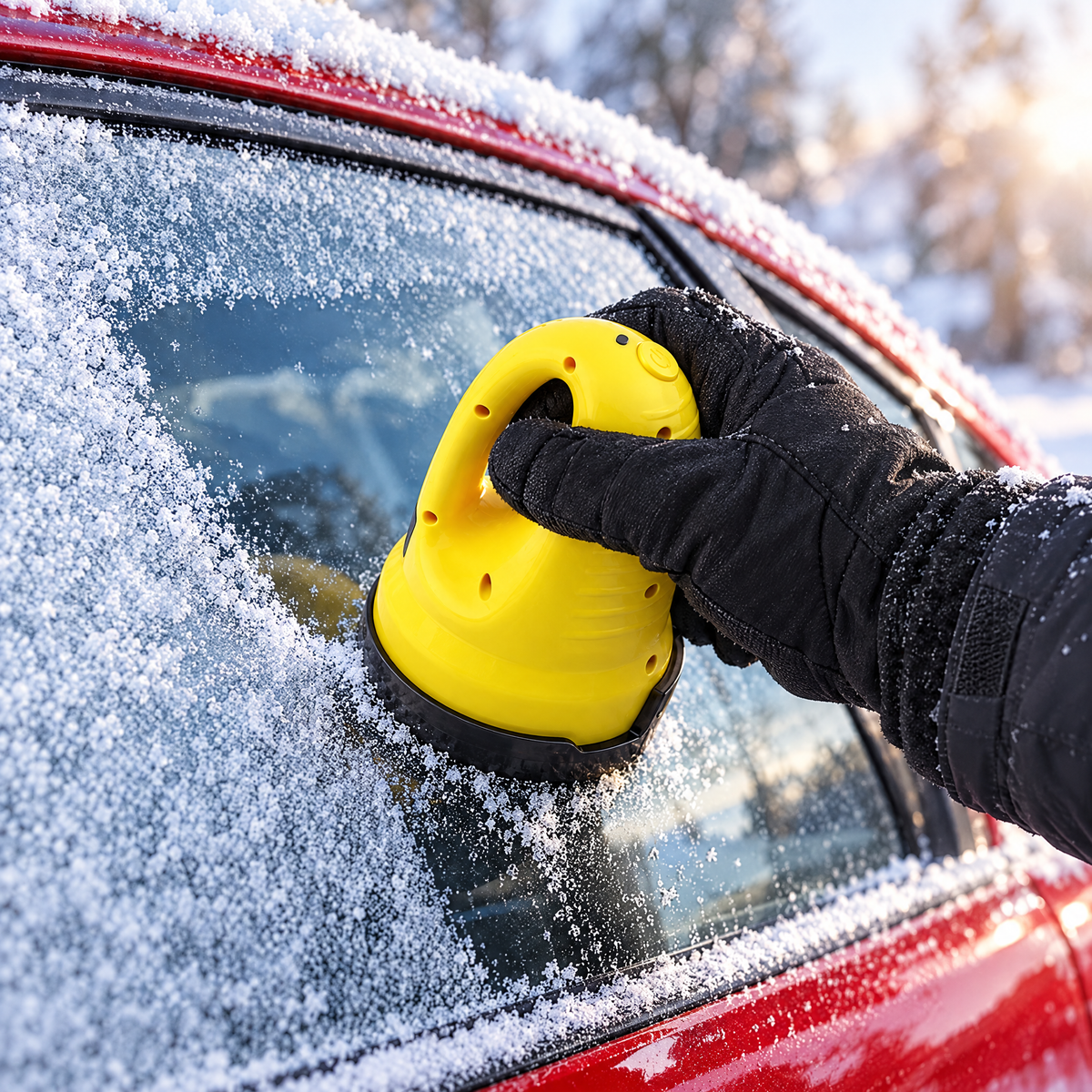 Glacio clearing frost from a car window